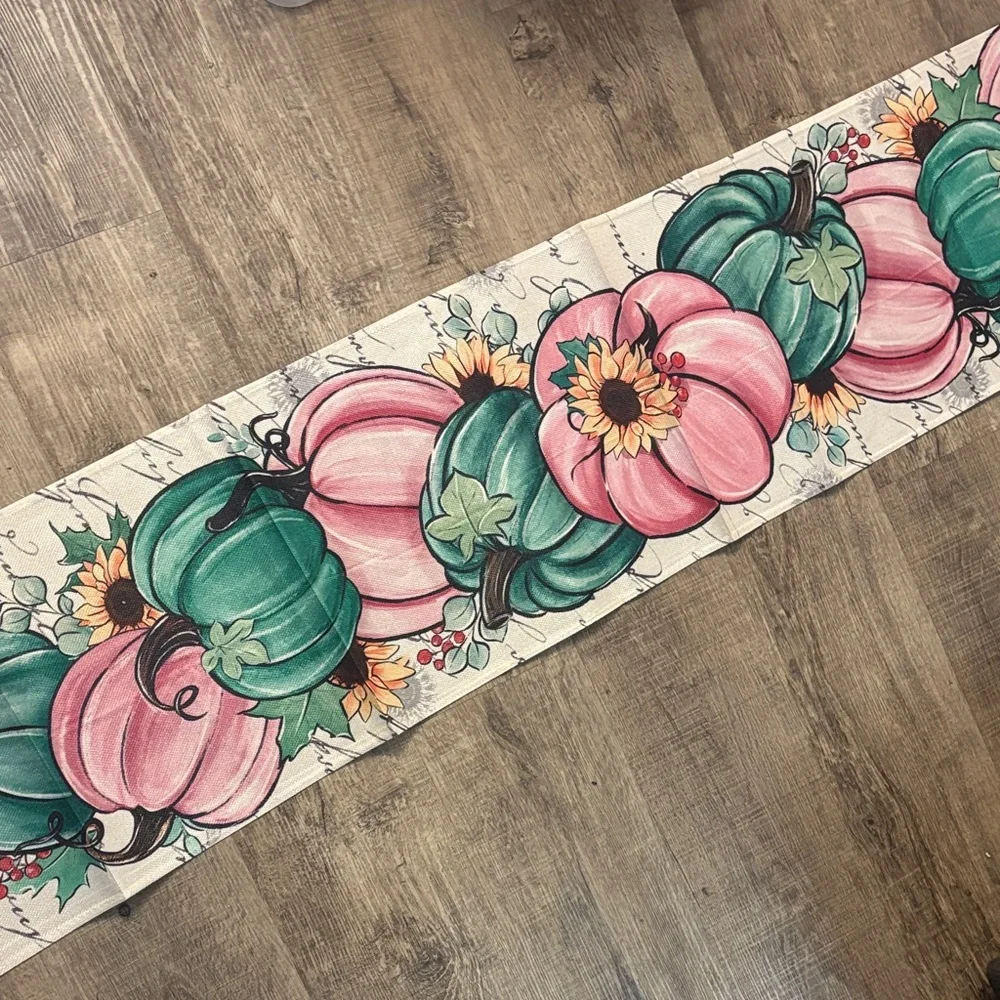 6’ Floral Pumpkin Table Runner